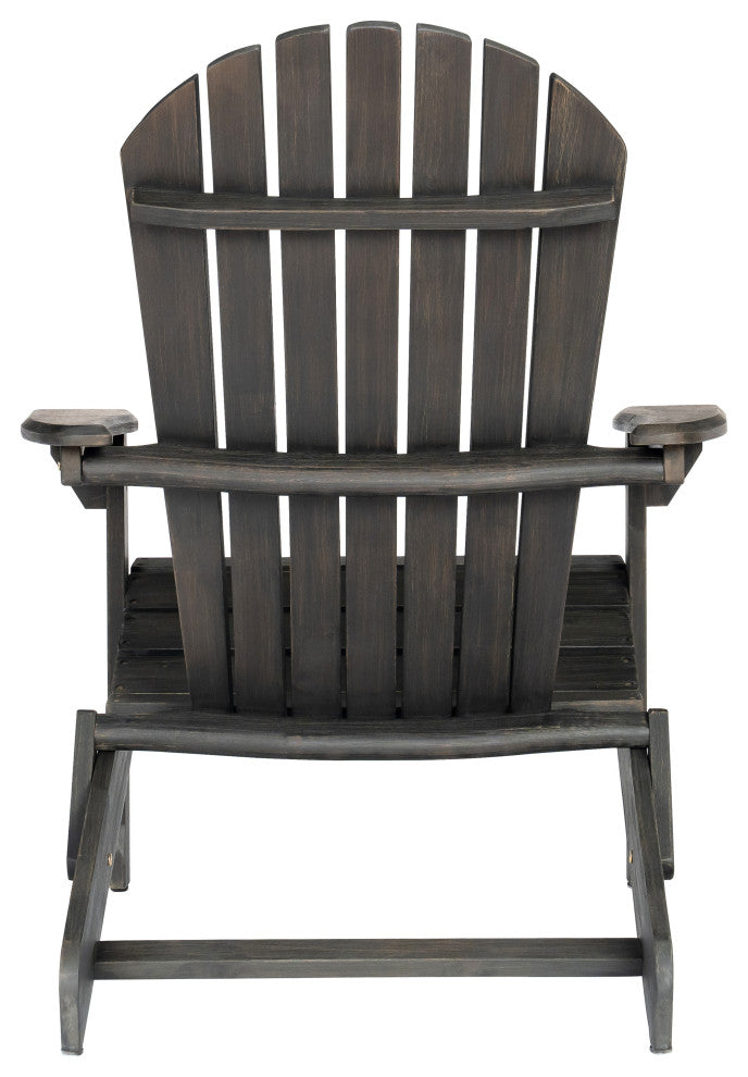 GDF Studio Hillary Dark Gray Acacia Wood Folding Adirondack Chair, Single