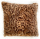 Plutus Brown, Beige Jungle Cat Animal Faux Fur Luxury Throw Pillow, 22"x22"
