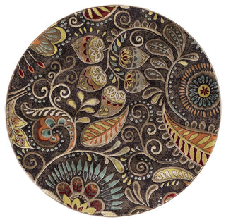 Giselle Transitional Floral Area Rug, Brown, 7'10'' Round