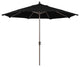 11' Champagne Auto-Tilt Crank Lift Aluminum Umbrella, Sunbrella, Black