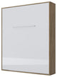 INVENTO Vertical Murphy Bed with LED and Mattress 63x78.7", Oak Country/White