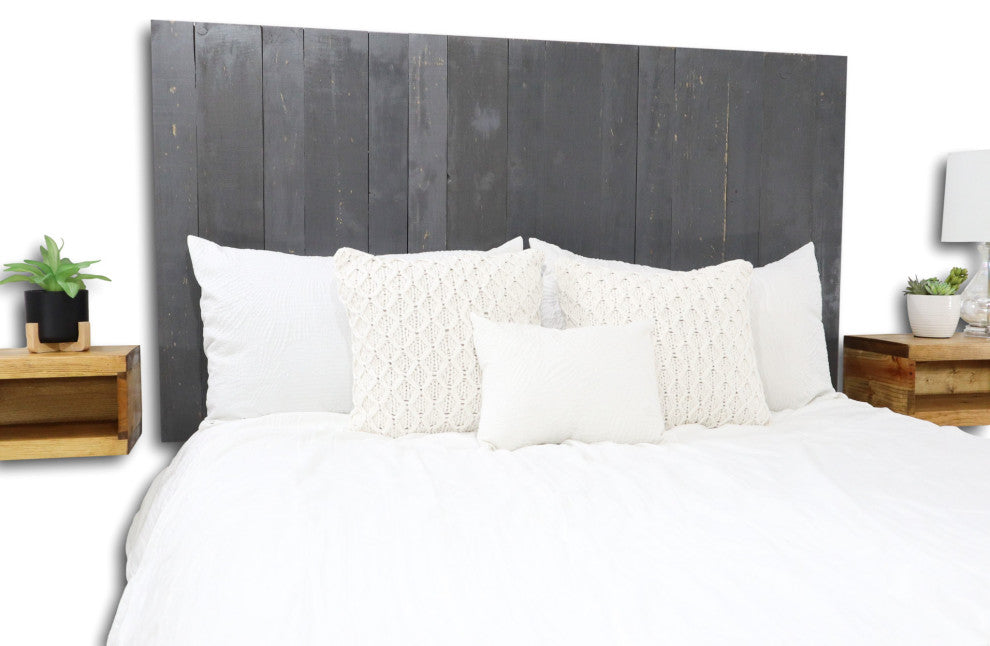 Handcrafted Headboard, Hanger Style, Gray, Queen