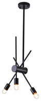 Bethel International DU76C25BLK 3-Light Chandelier Matte Black