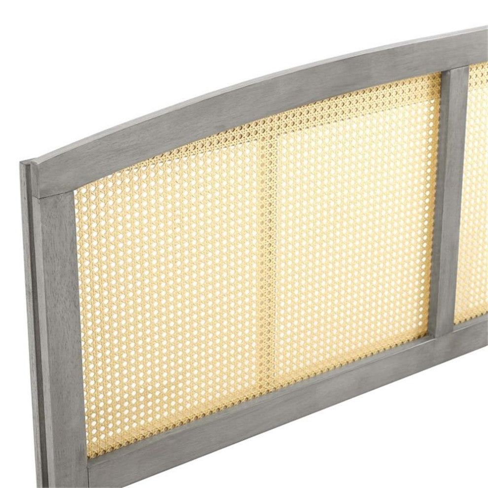 Halcyon Cane Queen Headboard-Gray