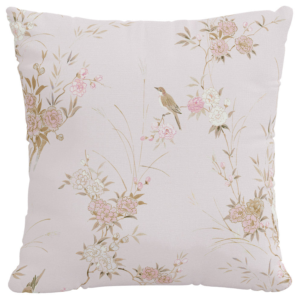 Rachel Ashwell 20" Decorative Pillow - Feather Insert, Sc Bird Chinoiserie, Sc B