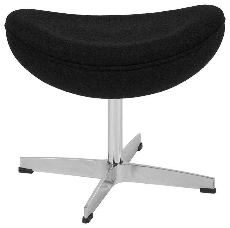 Black Wool Fabric Ottoman