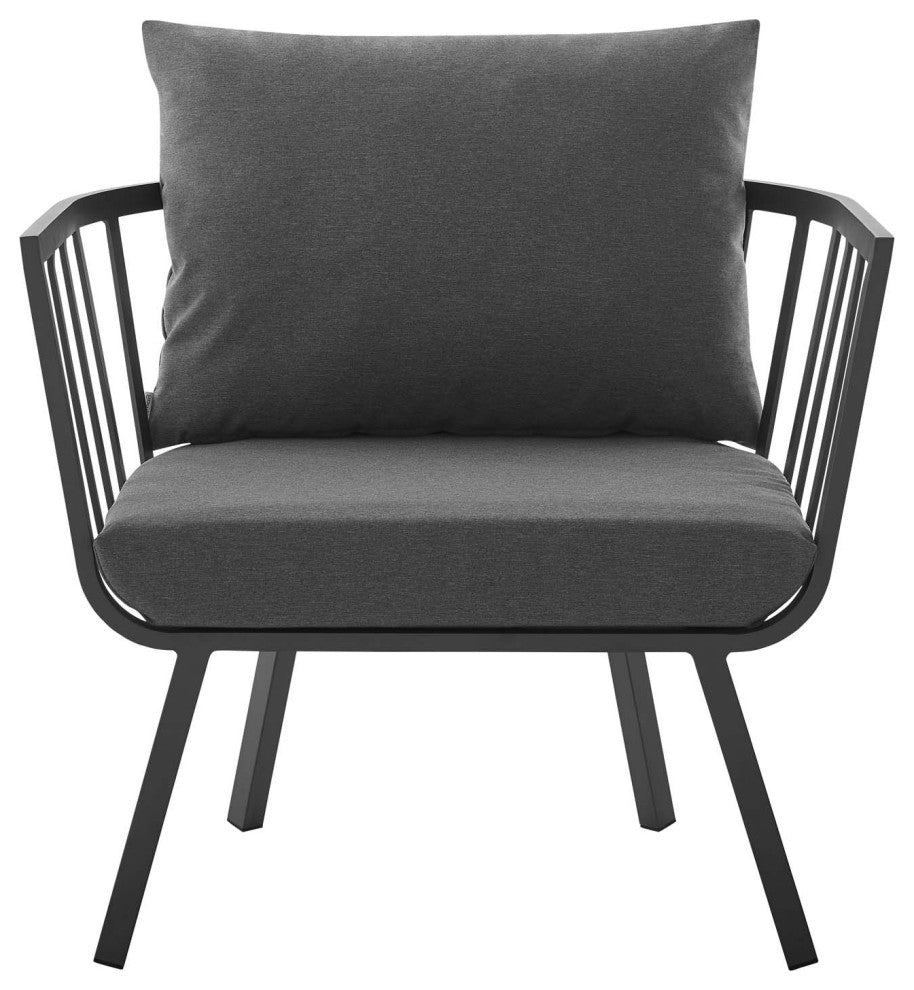 Lounge Sectional Sofa Chair Set, Aluminum, Metal, Gray, Modern, Outdoor