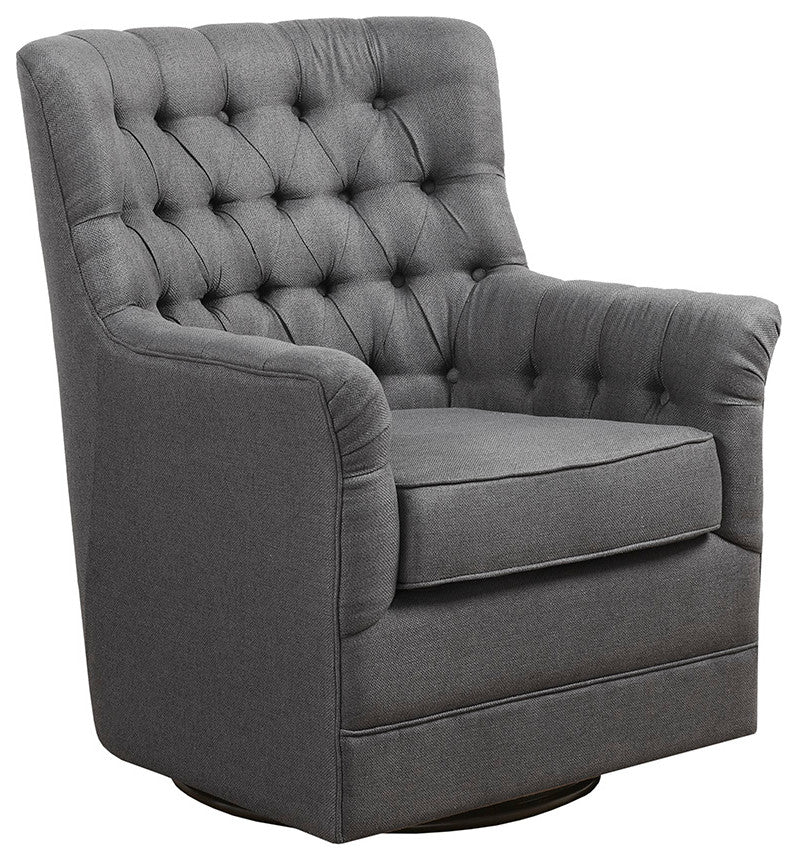 Madison Park Mathis Tufted Swivel Lounge Chair, Grey