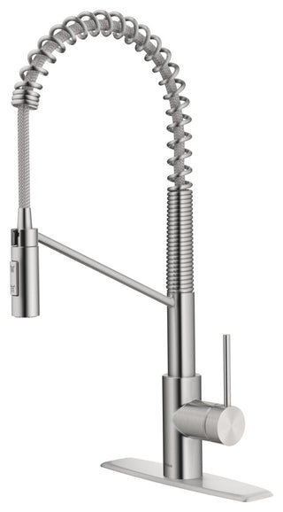 Oletto Commercial Pull-Down 1-Hole Kitchen Faucet, SFS Steel