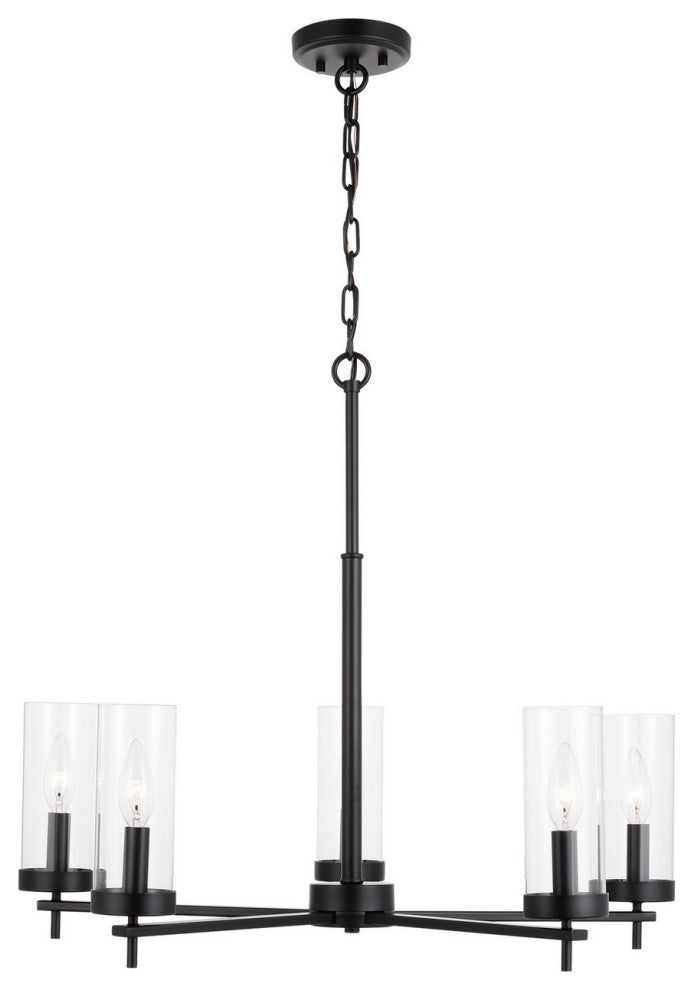 Zire 5-Light Chandelier, Midnight Black