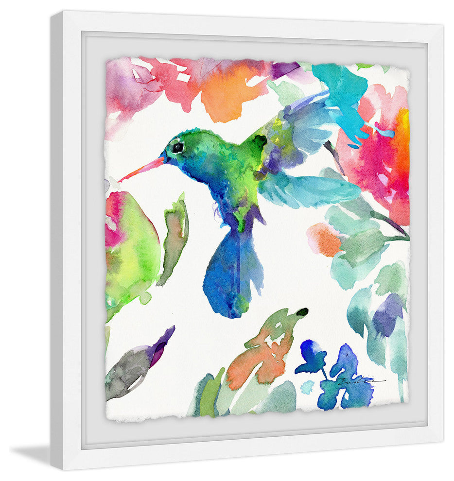 "Hearts That Flutter II" Framed Painting Print, 12"x12"