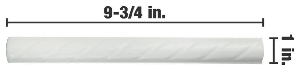 White Rope Pencil Ceramic Wall Trim