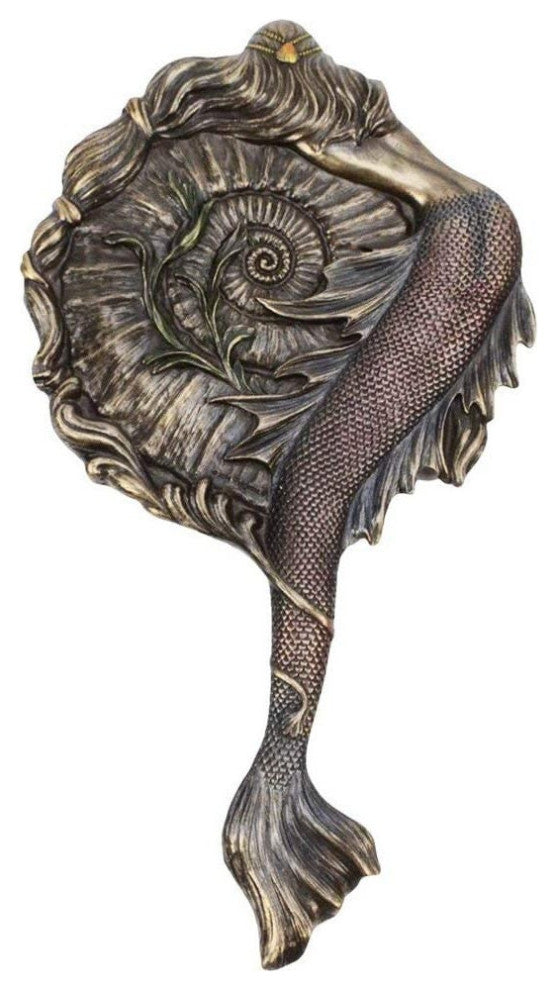 Mermaid Hand Mirror With Bronze Finish