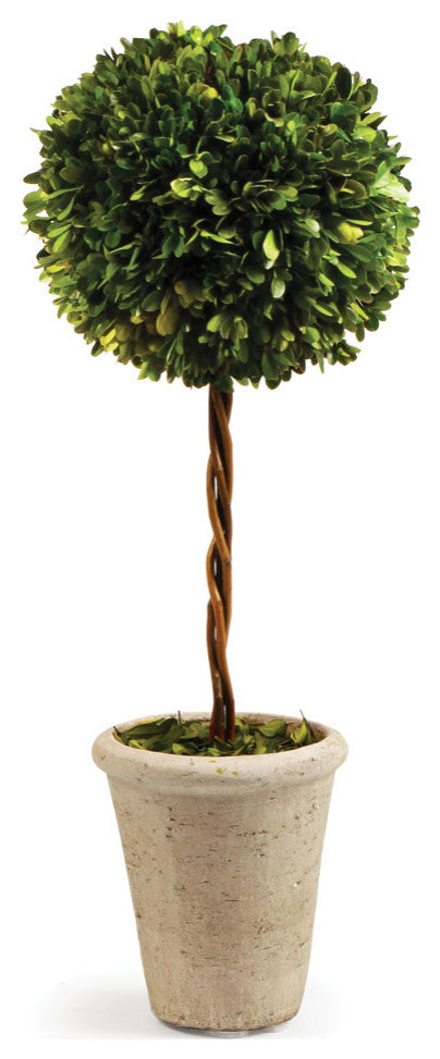 Elegant 23 in Tree Ball SphereTopiary in Pot Boxwood Greenery Faux Floral Single