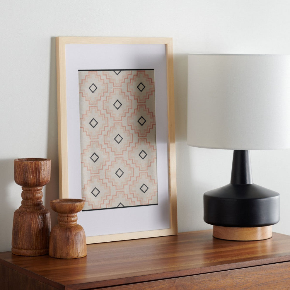 Safavieh Mejia 23" Ivory/Dark Beige Framed Textile Wall Art