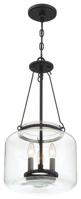 Akron 3-Light Pendant, Matte Black