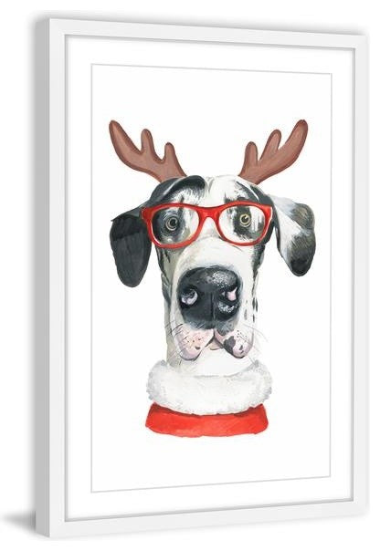 "Deer Dog" Framed Painting Print, 16"x24"