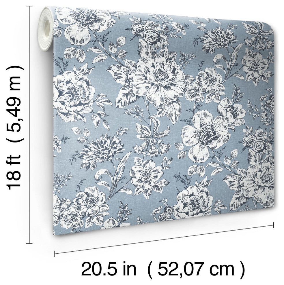 Blue Winifred Peel & Stick Wallpaper
