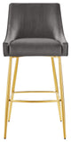 Bar Stool Chair Barstool, Gray, Velvet, Modern, Mid Century Lounge Dining