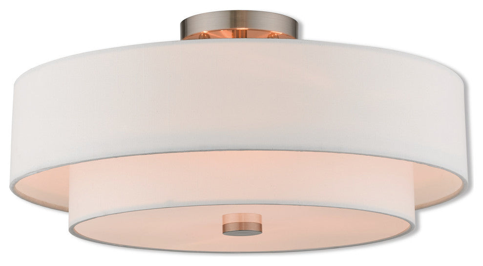 4 Light Ceiling Mount, Brushed Nickel