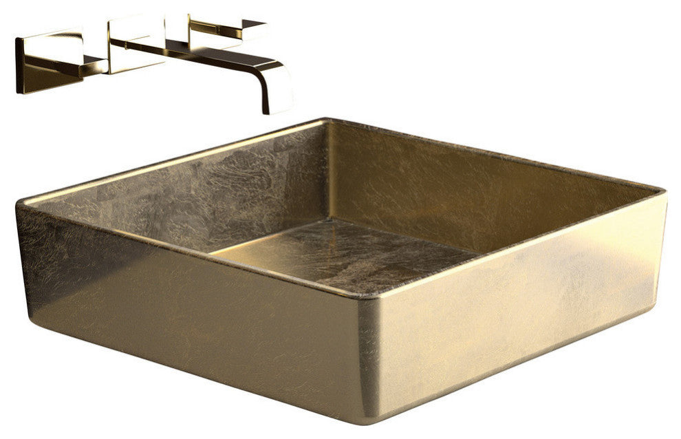 Pert Luxe Vessel Sink, Gold Leaf