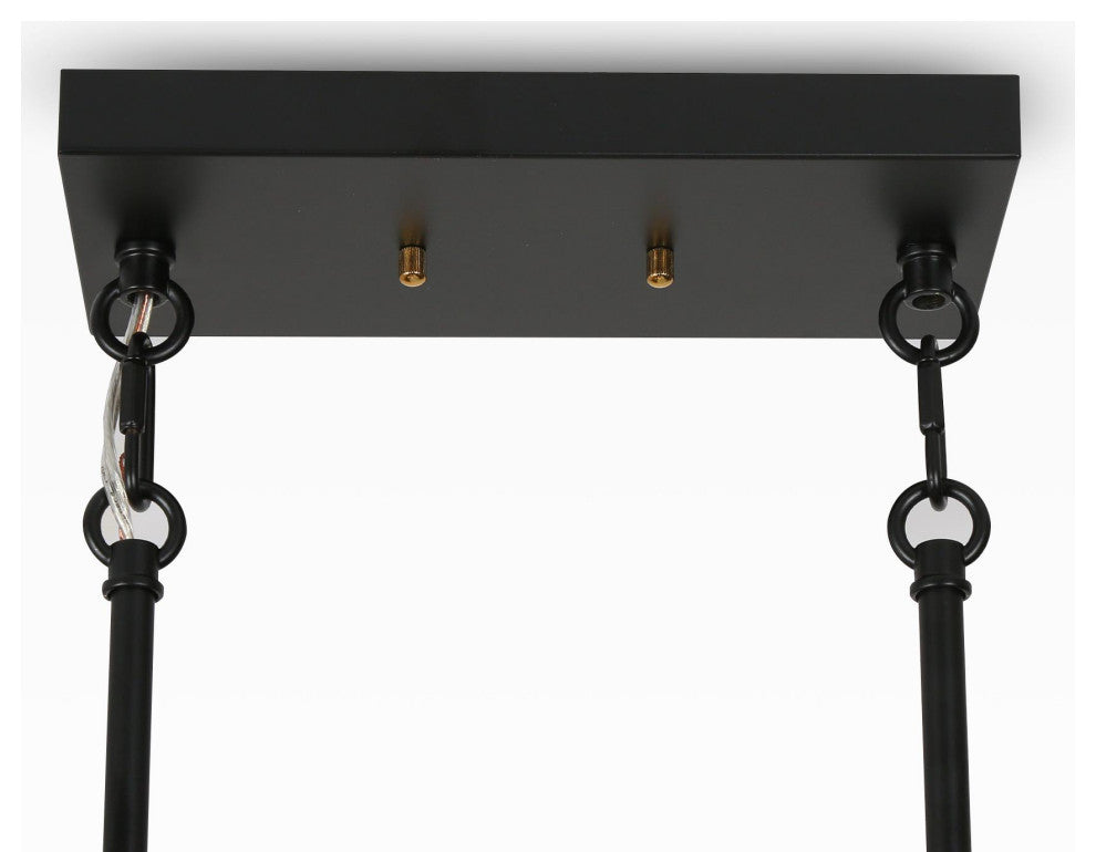 LNC Matte Black Modern Mercury Glass Lighting, 3 Lights, Island Pendant Light