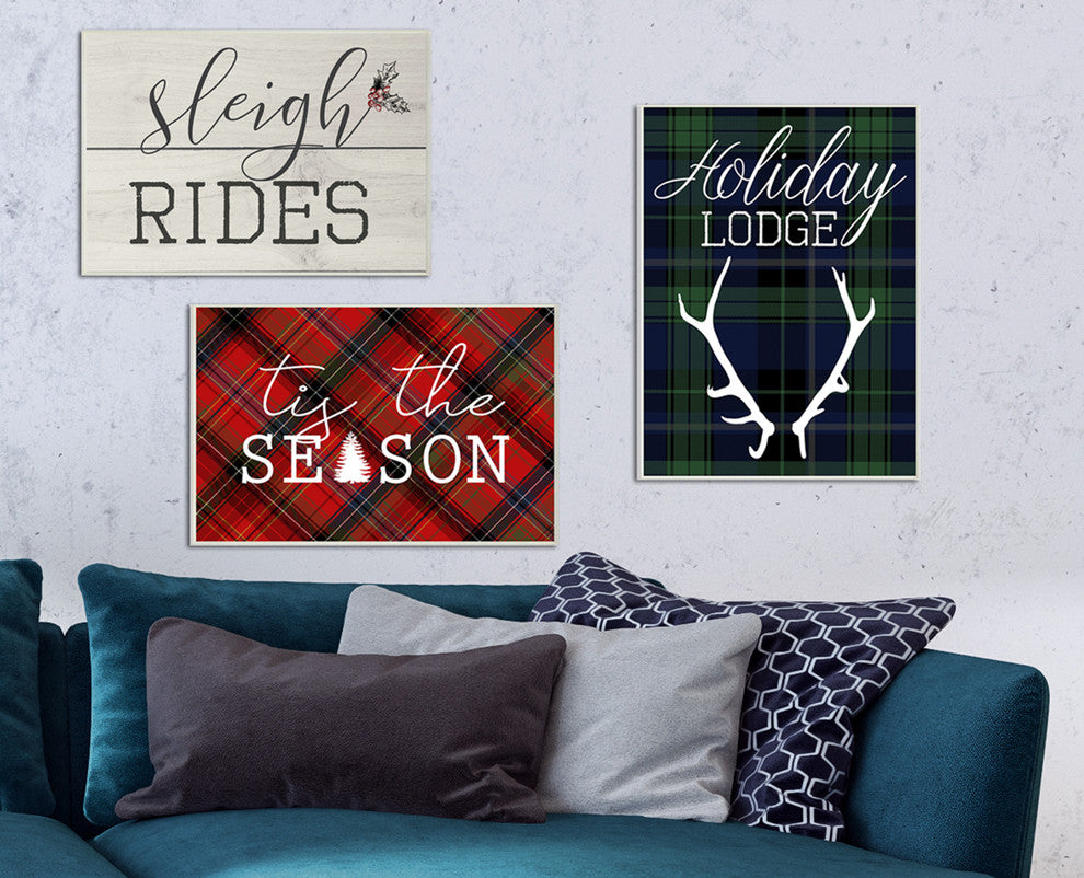 Tis The Season Plaid, 12.5"x18.5", Wall Plaque Art