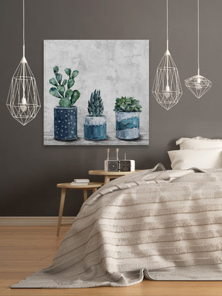 "Succulent Frost" Painting Print on Wrapped Canvas