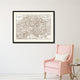 Central Germany Vintage Sepia Map Canvas Print, 16"x21"