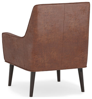 Robson Accent Chair, Faux Leather, Distressed Saddle Brown