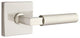 Emtek Passage Handle Set Square Rosette Right Handed Hercules Lever Satin Nickel