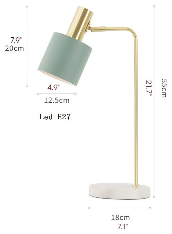 Le Locle | Modern Marble Base LED Table Lamp, Croatian Blue, A