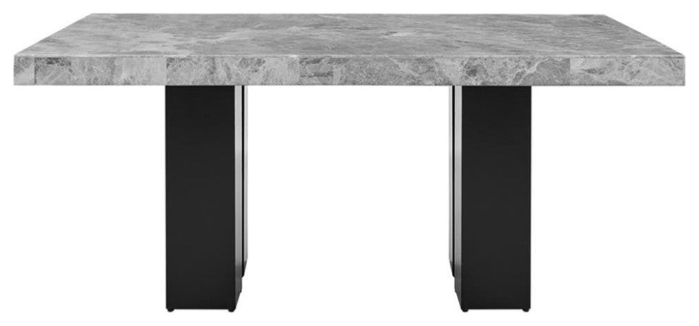Camila Rectangle Gray Marble Top Dining Table