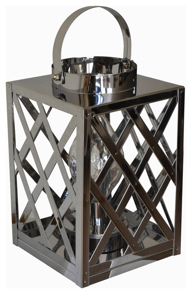 Lantern Led Silver Cube