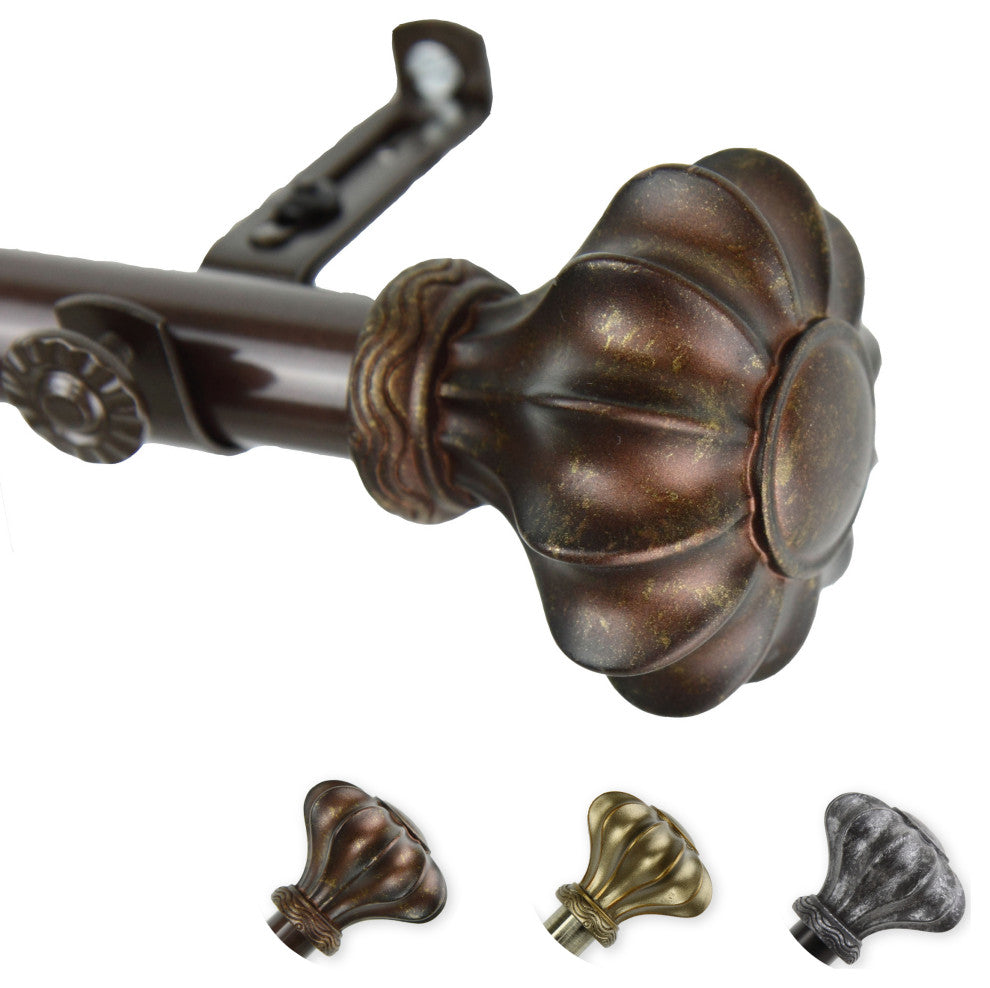 Maurice 13/16" dia. Curtain Rod, Cocoa, 18-28"
