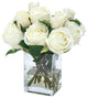 WaterlookÂ® Cream White Roses in Tall Glass Square