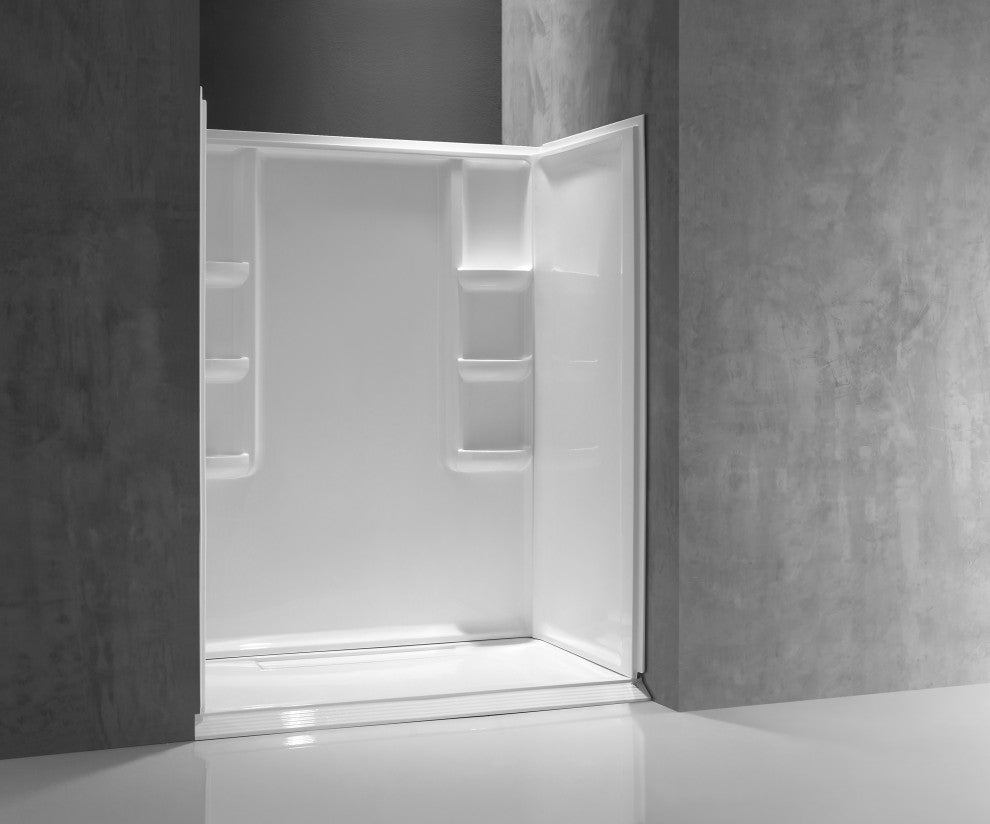 ANZZI Vasu 60"x36"x74" DIY Friendly Alcove Shower Surround, White