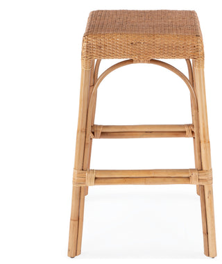 Tobias 30" Rectangular Rattan Barstool, Natural