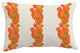 Sunset Tulip Stripe Floral Print Pillow With Linen Texture, Orange, 14"x20"