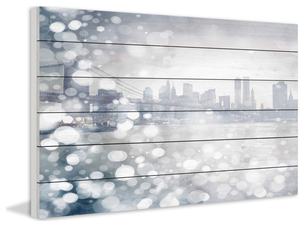 "Down Town" UV Ink Print on White Wood60"x40", 60"x40"