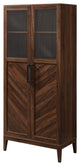 Logan 68" Chevron Storage Cabinet - Dark Walnut