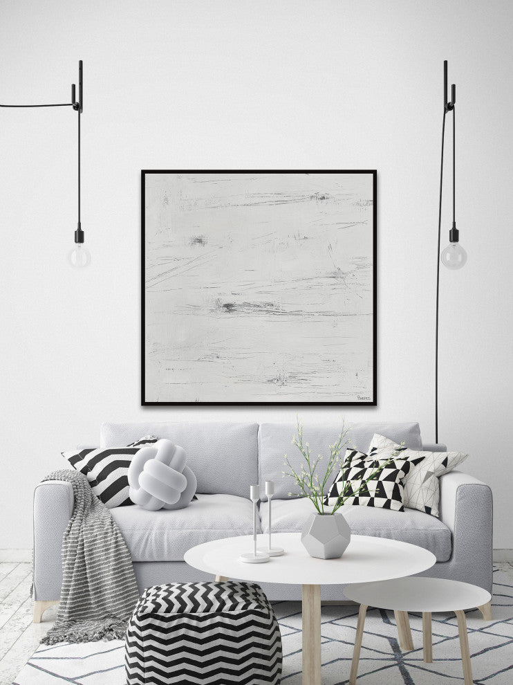 "Single Passage" Floater Framed Painting Print on Canvas, 48x48