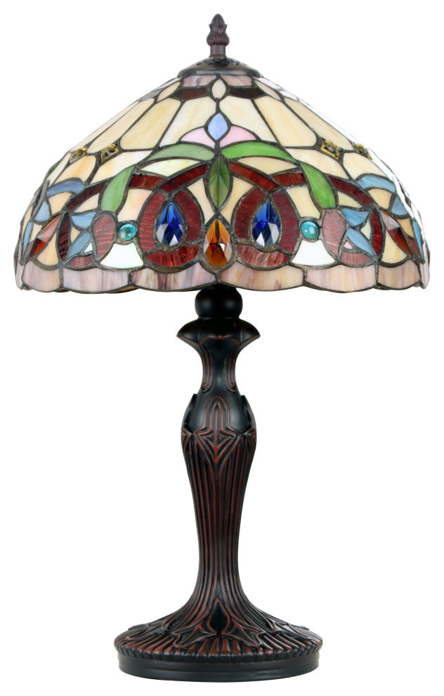Serenity Tiffany-Style Dark Bronze 1 Light Table Lamp 12" Shade
