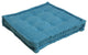 25" Square Corder Floor Pillow with Button Tufts, Aqua Blue