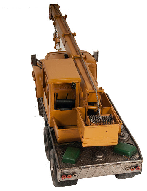 Metal Handmade Crane Truck Model, Collectible Metal Scale Model Truck