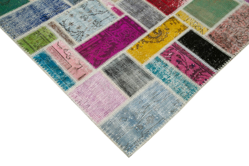 Rug N Carpet - Hand-Knotted Turkish 5' 8" x 7' 10" Unique Patchwork Area Rug