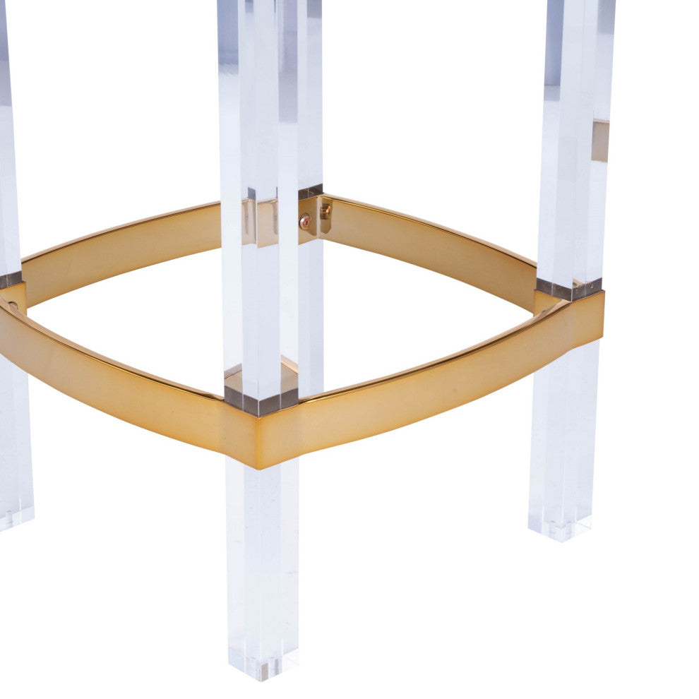 Acrylic and Polished Gold Counter Stool