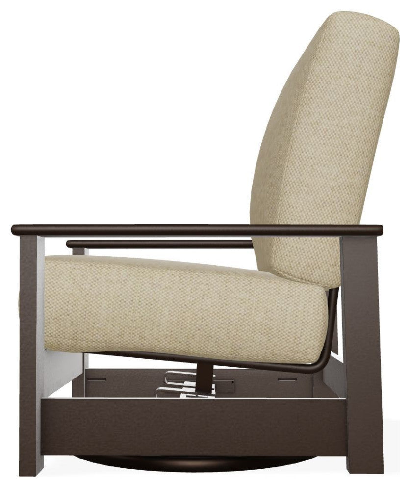 Leeward Deep Seat Outdoor Hidden Swivel Rocker, Blend Sand Pat/Kona