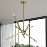 Livex Lighting Monaco 8-Light Antique Brass Large Linear Chandelier