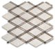 Crema Marfil Marble Diamond Lattice Tile Emperador Brown Polished, 1 sheet